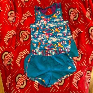 Sketchers girls tank and shorts set with built in underwear. Size 10/12